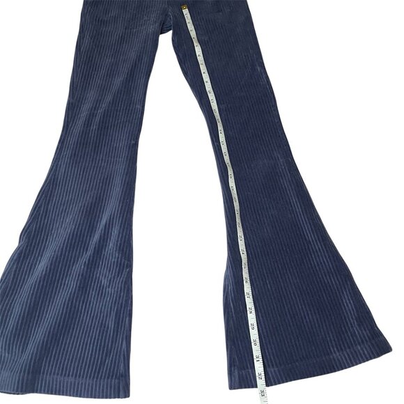 Aerie Navy Ribbed Corduroy Flare Pants Soft Cozy Vintage Y2K Fit High Rise Small - Picture 11 of 11